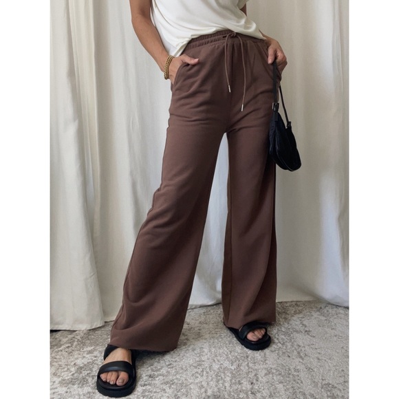 Kanzler Pants - SWEATPANTS wide leg sweatpants — In Cocoa
